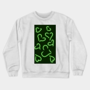 Neon Hearts Green Crewneck Sweatshirt